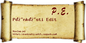 Pünkösti Edit névjegykártya